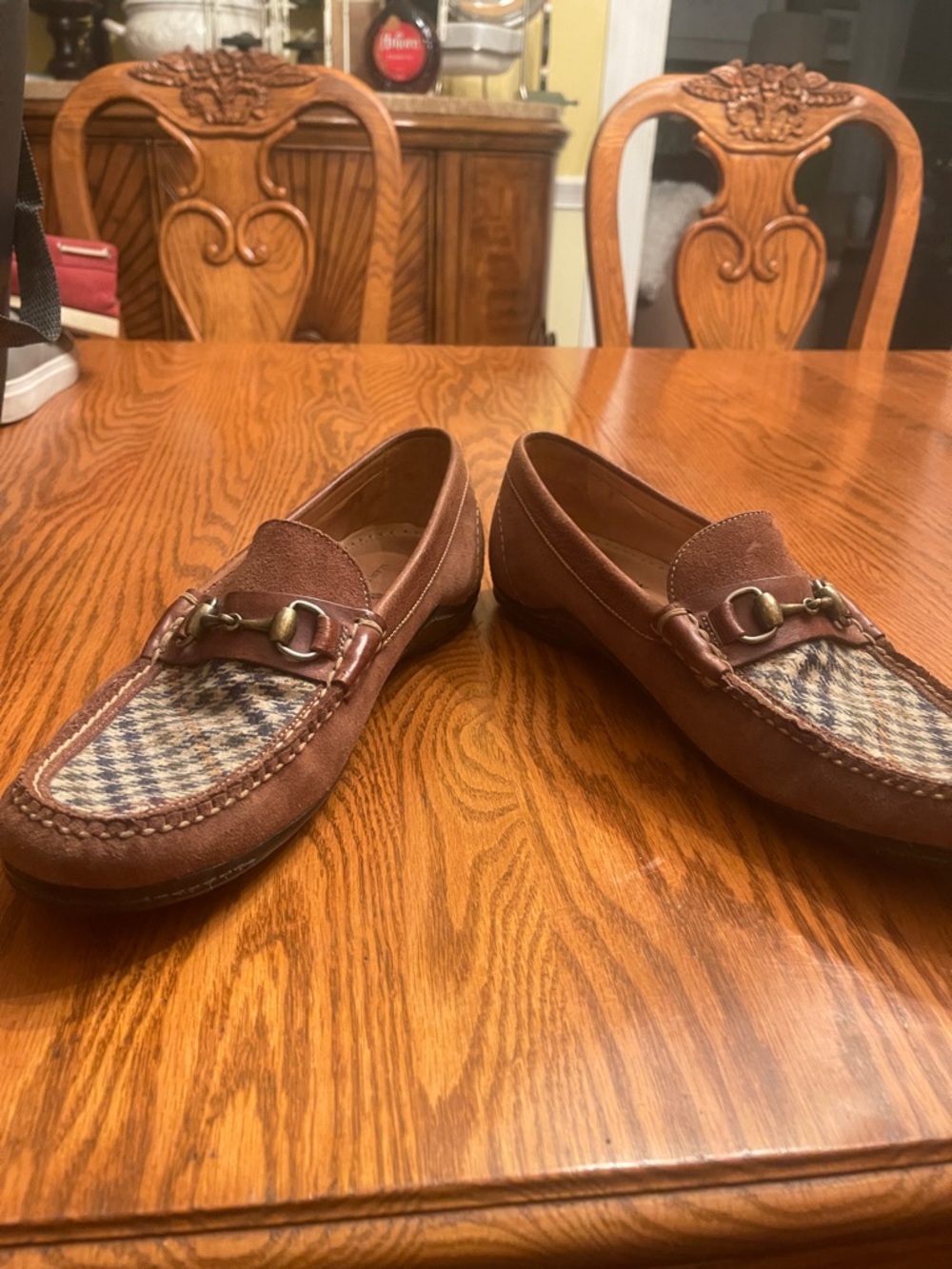 Martin Dingman Chestnut Brown Suede Horsebit Loafers - Picture 2 of 7